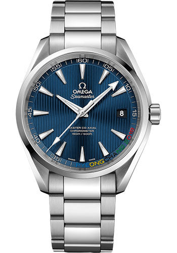 Omega Seamaster 522.10.42.21.03.001 Aqua Terra 150 M Master Co-Axial Specialty Olympic Collection PyeongChang 2018 Limited Edition of 2018 41.5mm Steel Case - Teak Concept Blue Dial