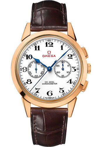Omega 522.53.39.50.04.001 Specialities Olympic Official Timekeeper Limited Edition of 188 39mm Pink Gold Case - Brown Leather Strap