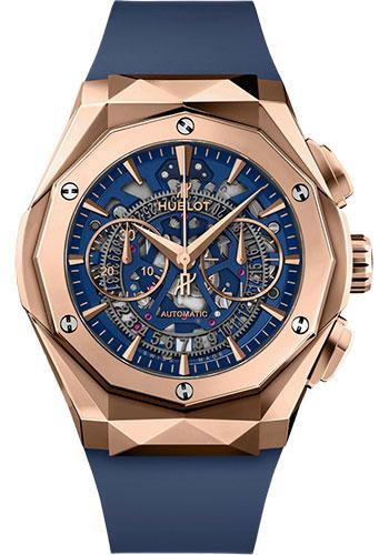 Hublot Classic Fusion 525.OX.5180.RX.ORL21 Aerofusion Chronograph Orlinski King Gold Blue 45mm - Sapphire Crystal Dial - Blue Smooth Rubber Strap Limited Edition of 200