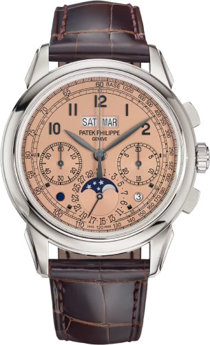 Patek Philippe Grand Complications 5270P-001 Chronograph Perpetual Calendar Platinum "Salmon" Golden Opaline Dial