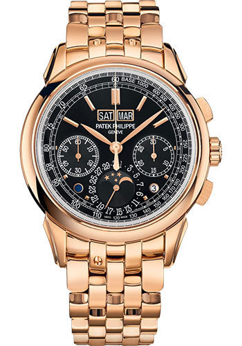 Patek Philippe Grand Complications 5270/1R-001 Chronograph Perpetual Calendar - Rose Gold - Ebony Black Sunburst Dial