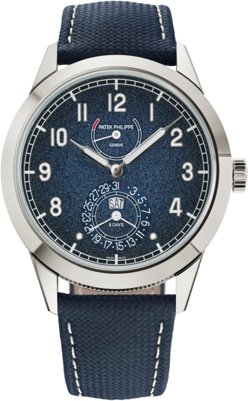 Patek Philippe Calatrava 5328G-001 41mm White Gold Blue Dial Calfskin Strap — 2025 Main image