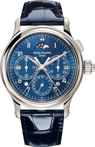 Patek Philippe Grand Complications 5372P-001 Split-Seconds Chronograph Perpetual Calendar Platinum Blue Dial