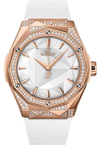 Hublot Classic Fusion 550.OS.2200.RW.1804.ORL20 Orlinski King Gold White Alternative Pave 40mm - White Dial - White Smooth Rubber Strap