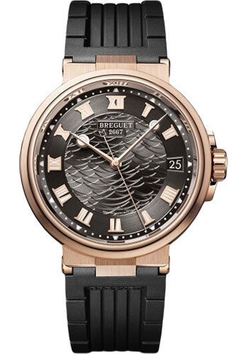 Breguet 5517BR/G3/5ZU Marine 5517 - Rose Gold Case - Black Dial - Black Rubber Strap Main image