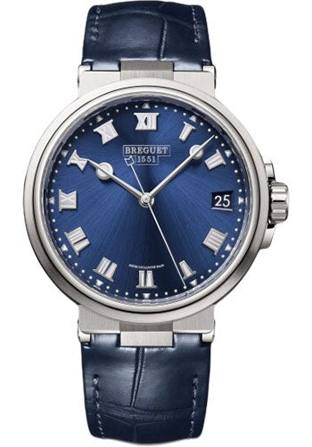 Breguet 5517TI/Y1/9ZU Marine 5517 - Titanium Case - Blue Dial - Blue Leather Strap Main image