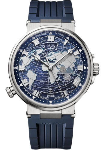 Breguet 5557BB/YS/5WV Marine Hora Mundi 5557 - White Gold Case - Blue Dial - Blue Rubber Strap Main image