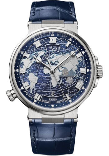Breguet 5557BB/YS/9WV Marine Hora Mundi 5557 - White Gold Case - Blue Dial - Blue Leather Strap Main image