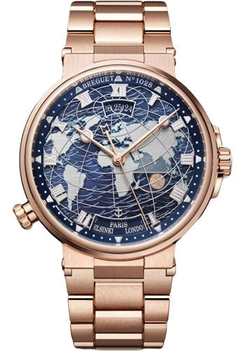 Breguet 5557BR/YS/RW0 Marine Hora Mundi 5557 - Rose Gold Case - Blue Dial - Bracelet
