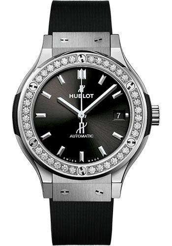 Hublot Classic Fusion 565.NX.1470.RX.1204 Titanium Diamonds 38mm - Black Dial - Black Lined Rubber Strap Main image