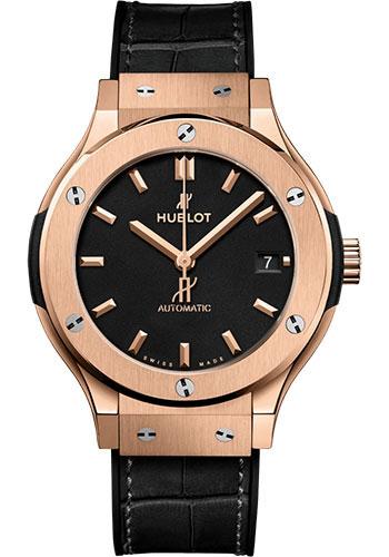 Hublot Classic Fusion 565.OX.1181.LR King Gold 38mm - Black Dial - Black Rubber and Leather Strap