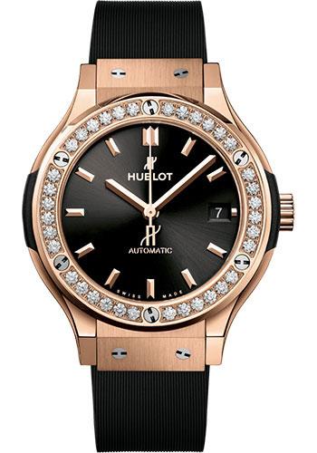 Hublot Classic Fusion 565.OX.1480.RX.1204 King Gold Diamonds 38mm - Black Dial - Black Lined Rubber Strap Main image
