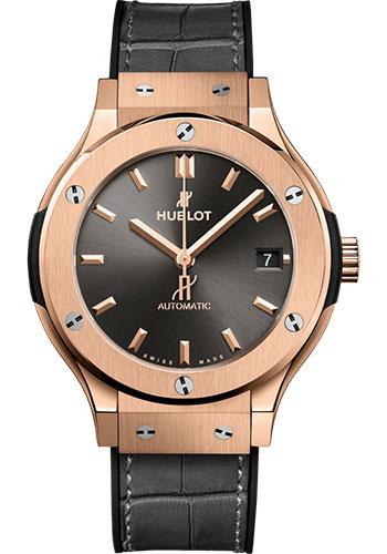 Hublot Classic Fusion 565.OX.7081.LR Racing Grey King Gold 38mm - Gray Dial - Black Rubber and Gray Leather Strap