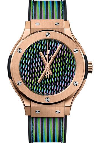 Hublot Classic Fusion 565.OX.8900.VR.CZD19 Cruz Diez King Gold 38mm - Cruz Diez Two-Level Dial - Black Rubber and Cruz Diez Leather Strap Main image