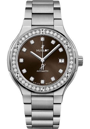 Hublot Classic Fusion 568.NX.897M.NX.1204 Titanium Brown Diamonds Bracelet 38mm - Brown Dial Main image