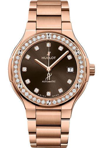 Hublot Classic Fusion 568.OX.898M.OX.1204 King Gold Brown Diamonds Bracelet 38mm - Brown Dial Main image
