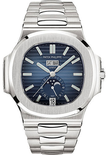 Patek Philippe Nautilus 5726/1A-014 Annual Calendar Moon Phases - 40.5mm - Steel - Blue Dial