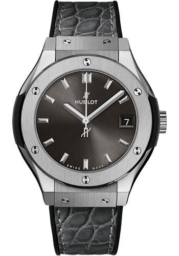 Hublot Classic Fusion 581.NX.7071.LR Racing Grey Titanium 33mm - Gray Dial - Black Rubber and Gray Leather Strap Main image