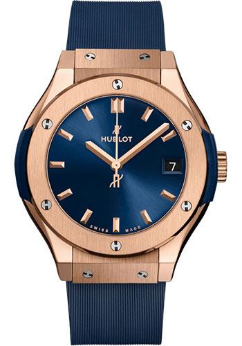 Hublot Classic Fusion 581.OX.7180.RX King Gold Blue 33mm - Blue Dial - Blue Lined Rubber Strap Main image