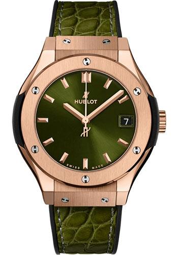 Hublot Classic Fusion 581.OX.8980.LR King Gold Green 33mm - Green Dial - Black Rubber and Green Leather Strap Main image