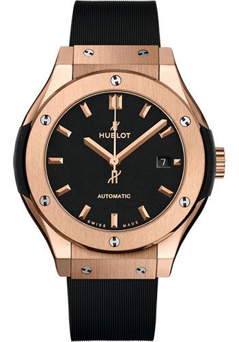 Hublot Classic Fusion 582.OX.1180.RX King Gold 33mm - Black Dial - Black Rubber and Leather Strap
