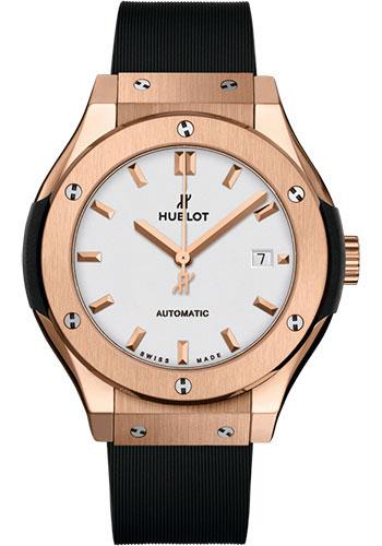 Hublot Classic Fusion 582.OX.2610.RX King Gold Opalin 33mm - Opaline Ed Dial - Black Rubber and Leather Strap