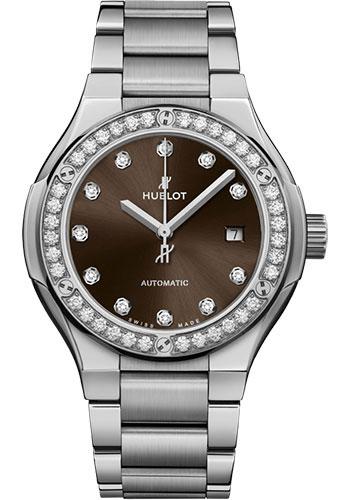 Hublot Classic Fusion 585.NX.897M.NX.1204 Titanium Brown Diamonds Bracelet 33mm - Brown Dial Main image