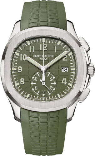 Patek Philippe Aquanaut 5968G-010 Chronograph 42.2mm White Gold Khaki Green Dial