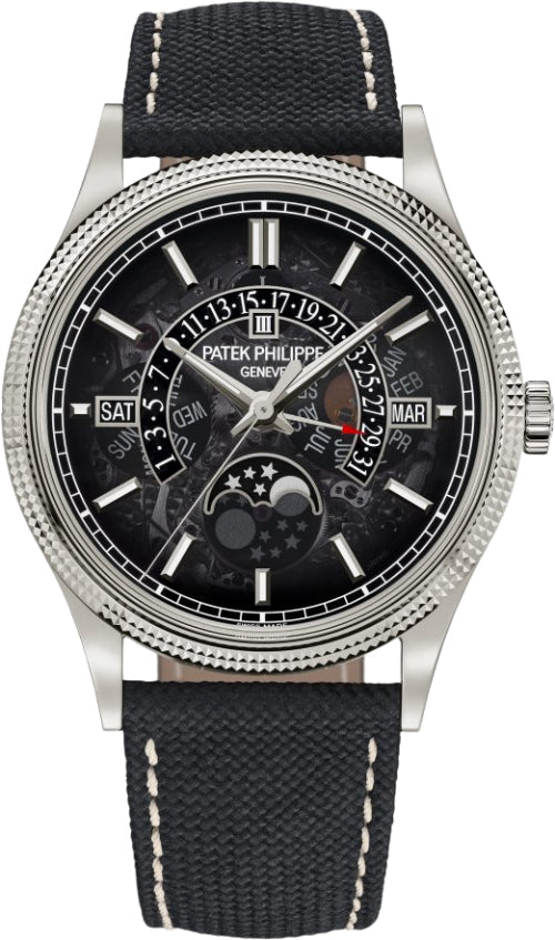 Patek Philippe Grand Complications 6159G-001 40mm Perpetual Calendar Moon Phases White Gold Smoked Sapphire Dial — 2025