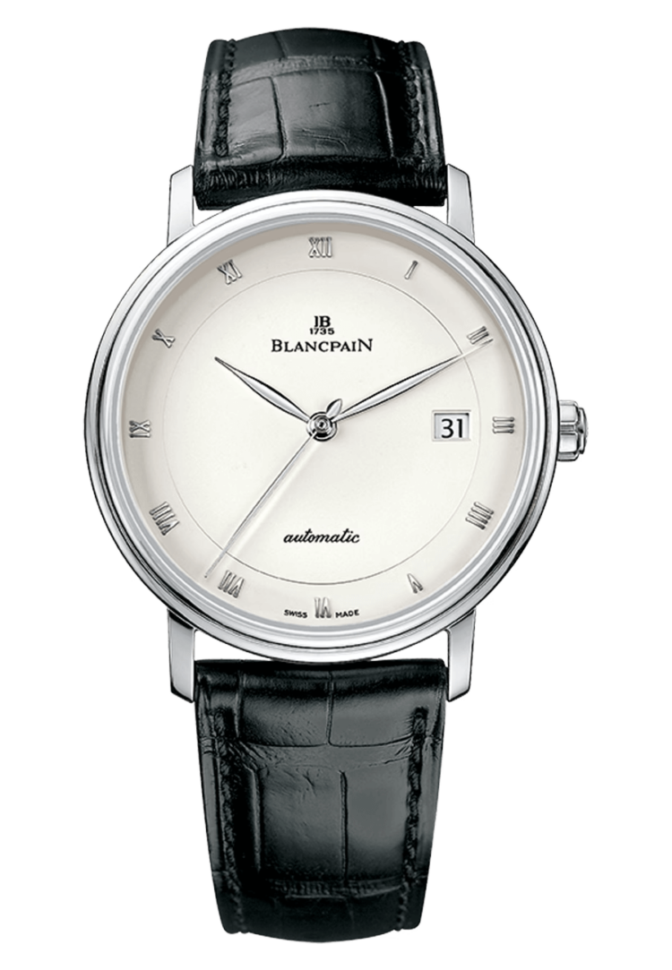 Blancpain 6223 1542 55A Villeret Ultraplate Date Ultra-Slim White Gold Black Alligator Men's