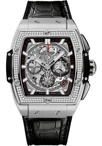 Hublot Spirit of Big Bang 641.NX.0173.LR.1104 Titanium Diamonds 42mm - Sapphire Dial - Black Rubber and Leather Strap