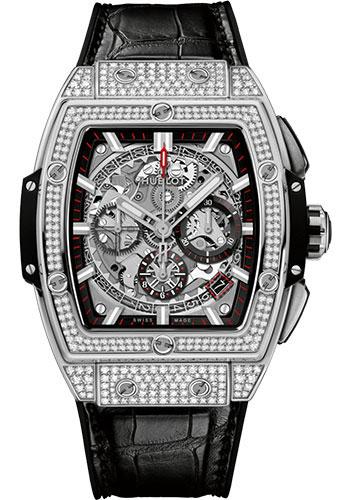 Hublot Spirit of Big Bang 641.NX.0173.LR.1704 Titanium Pave 42mm - Sapphire Dial - Black Rubber and Leather Strap Main image