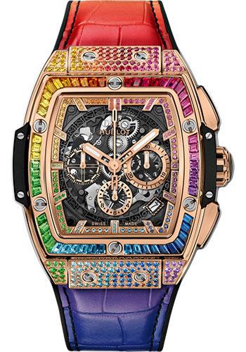 Hublot Spirit of Big Bang 641.OX.0110.LR.0999 King Gold Rainbow 42mm - Black Skeleton Dial
