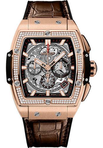 Hublot Spirit of Big Bang 641.OX.0183.LR.1104 King Gold Diamonds 42mm - Sapphire Dial - Black Rubber and Brown Leather Strap Main image