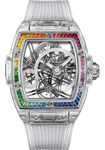 Hublot Spirit of Big Bang 645.JX.5120.RT.4099 Tourbillon Sapphire Rainbow 42mm - White Dial - Transparent Strap Limited Edition of 50
