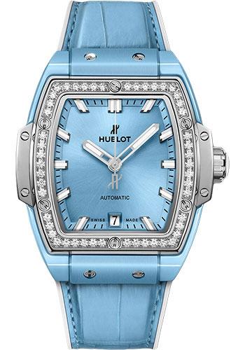 Hublot Spirit of Big Bang 665.EN.891L.LR.1204 Light Blue Ceramic Titanium Diamonds 39mm - Light Blue Dial
