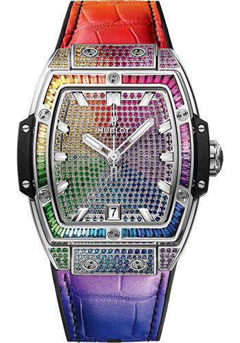Hublot Spirit of Big Bang 665.NX.9910.LR.0999 Titanium Rainbow 39mm - Sapphire Crystal Dial - Black Rubber and Multicolored Leather Strap Main image