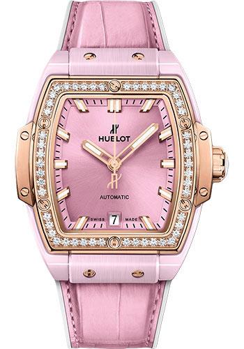 Hublot Spirit of Big Bang 665.RO.891P.LR.1204 Pink Ceramic King Gold Diamonds 39mm - Pink Dial