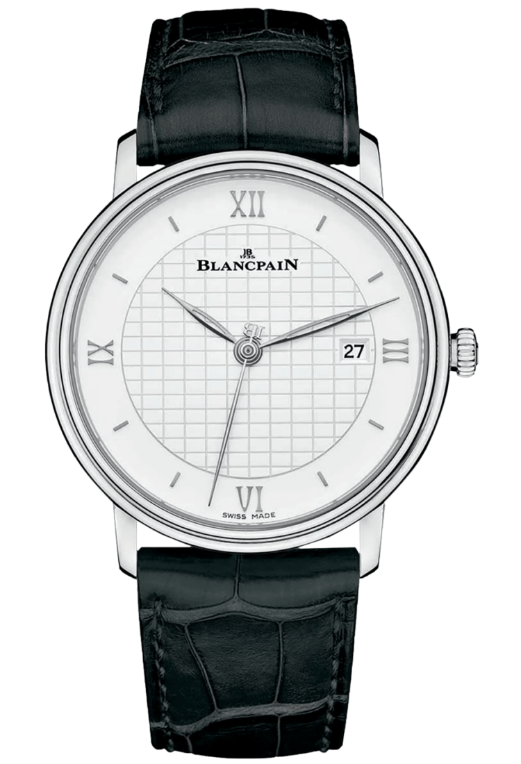 Blancpain 6651 1143 55B Villeret Ultraplate Date 40mm White Graph Black Alligator Men's Main image