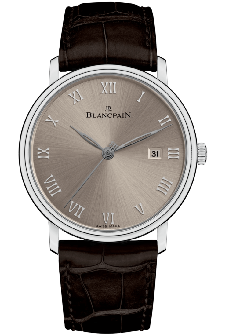 Blancpain 6651 1504 55A Villeret Ultraplate Date 40mm White Gold Alligator Men's