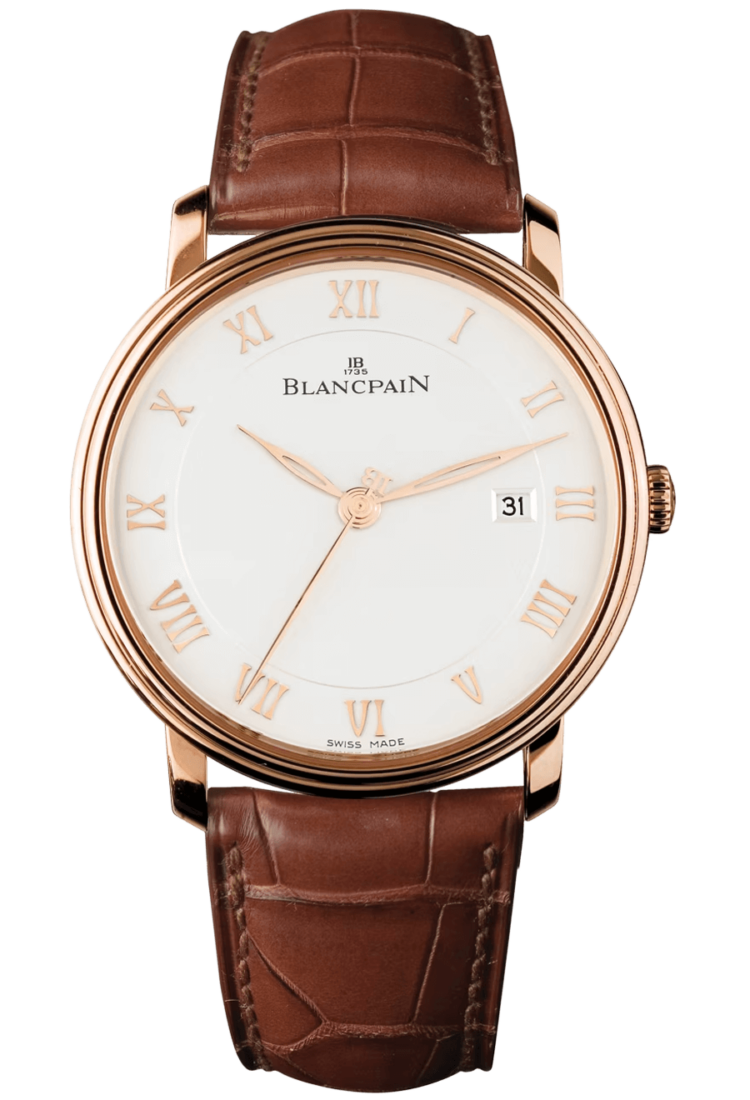 Blancpain 6651 3642 55B Villeret Ultraplate Date 40mm Opaline Red Gold Alligator Men's Main image