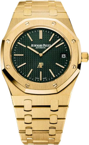 Audemars Piguet Royal Oak 15205BA.OO.1240BA.01 Extra-Thin The Hour Glass 39mm Black Index Yellow Gold