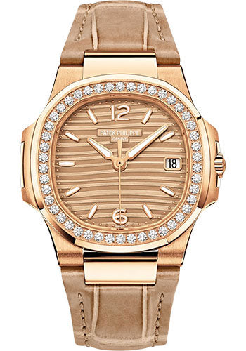 Patek Philippe Nautilus 7010R-012 Date Sweep Seconds - 32mm - Rose Gold - Golden Dial Main image