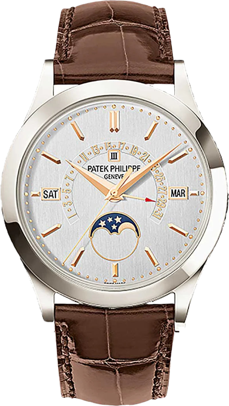 Patek Philippe Grand Complications 5496P-015 39.5mm Silver Satin Index Platinum Leather Main image