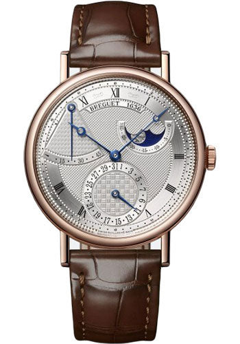 Breguet 7137BR/15/9VU Classique 7137 - Rose Gold Case - Silver Dial - Brown Leather Strap