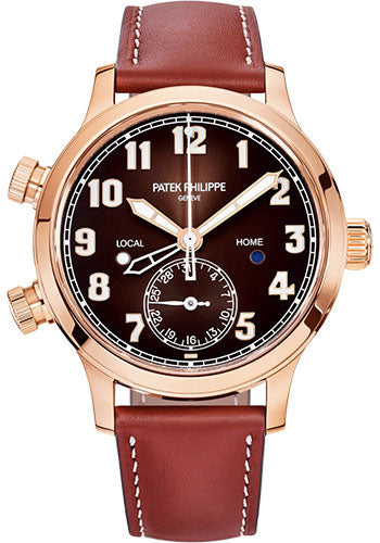 Patek Philippe Complications 7234R-001 Calatrava Pilot Travel Time - 37.5mm - Rose Gold - Brown Sunburst Dial Main image