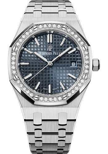 Audemars Piguet Royal Oak 77351ST.ZZ.1261ST.01 Self Winding 34mm Stainless Steel Case - Diamond Bezel - Blue-Grey Dial - Bracelet Main image