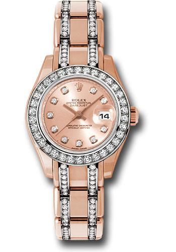 Rolex Lady-Datejust 80285 Everose Gold Pearlmaster 29 34 Diamond Bezel - Pink Diamond Dial - .74945 pchd