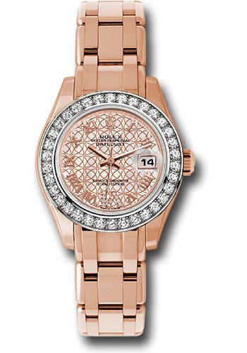 Rolex Lady-Datejust 80285 Everose Gold Pearlmaster 29 34 Diamond Bezel - Mother-Of-Pearl And Pink Gold Lotus Flower Motif Roman Dial - mfldr Main image