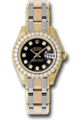 Rolex Lady-Datejust 80298BIC Yellow Gold Pearlmaster 29 32 Diamond Bezel - Black Diamond Dial - bkd